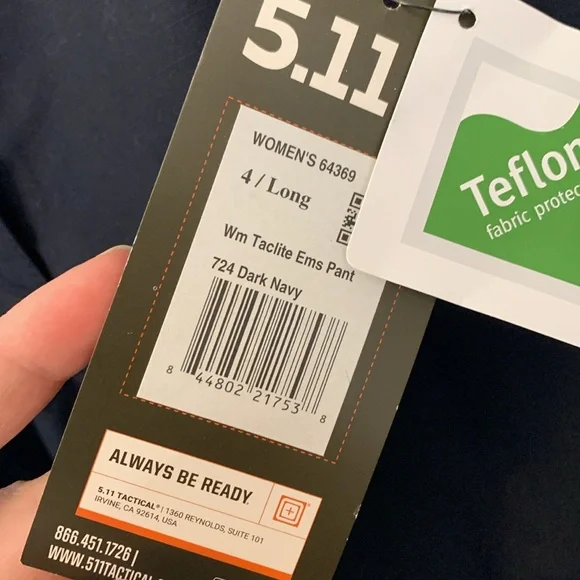 NWT 5.11 Tactical Women's EMS Pant Dark Navy Size 4 Long